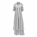 Stripes Set: Long Blouse and Long Linen Pants
