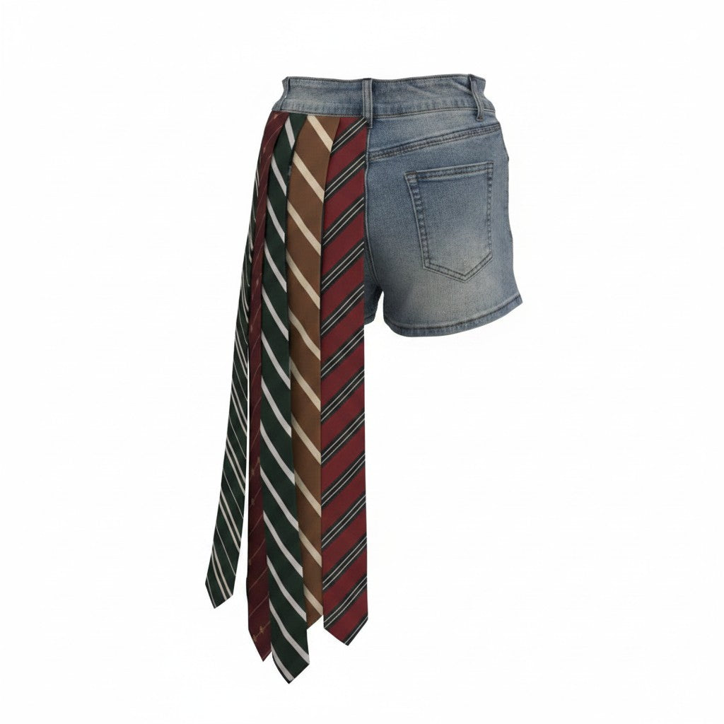 Short Denim Tie Shorts