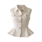 Pearl White Cinched Crop Blouse