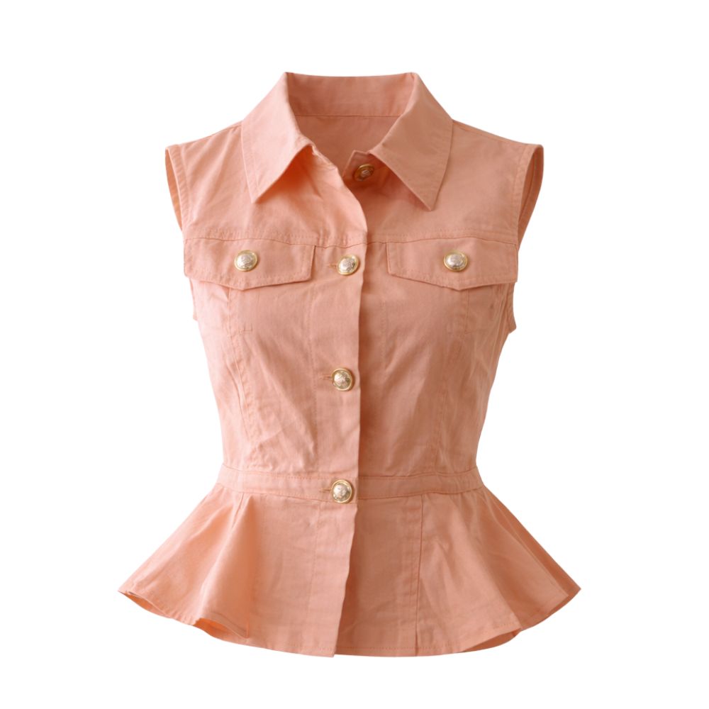 Salmon Sorbet Cinched Blouse