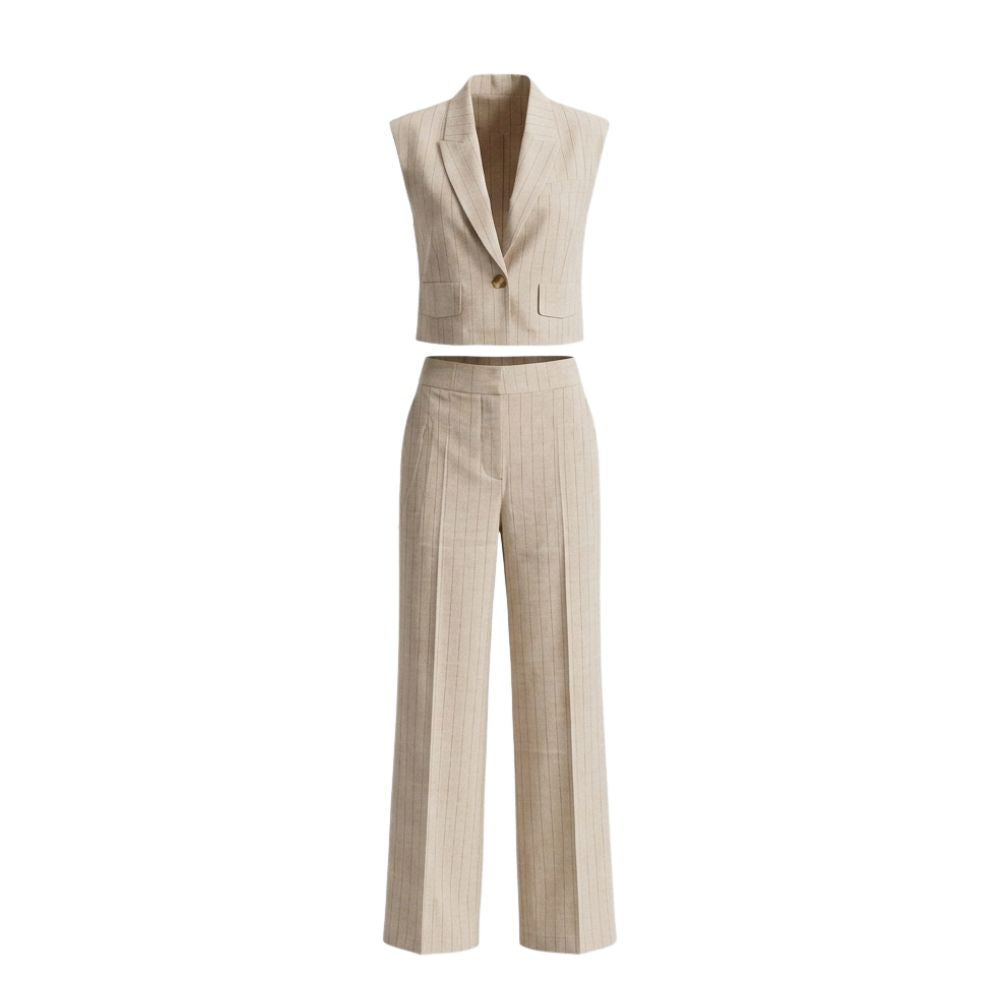 Beige Office Two-Piece Set