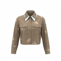 Brown Striped Long-Sleeve Blouse